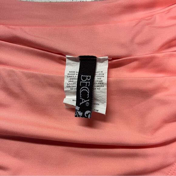 BECCA by Rebecca Virtue Color Code Peach | Orange | Peach |Solid Bikini Medium - Picture 4 of 9